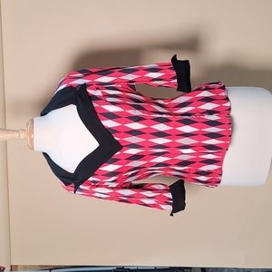 Pinup Couture Red Harlequin Doris top XL